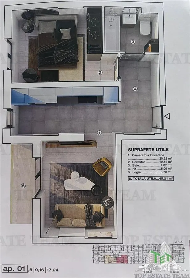 Apartament modern 2 camere, incalzire in pardoseala, posibilitate loc de parcare acoperit, in BRAGADIRU, Balcon, Bloc NOU - foto 2