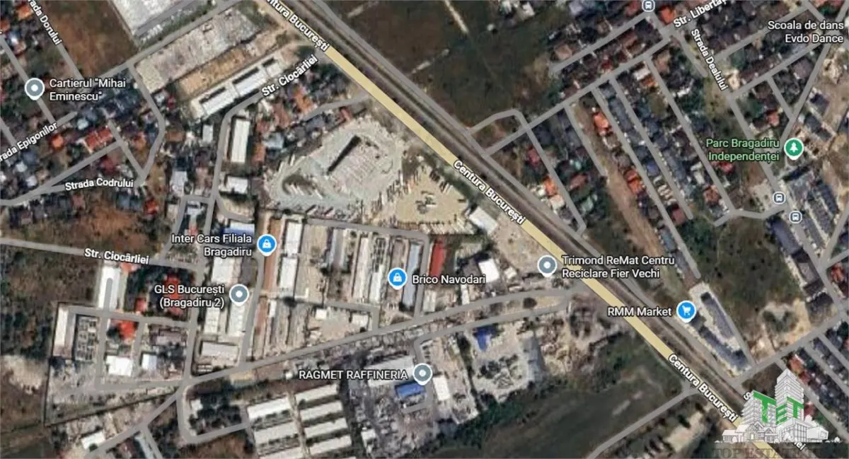 Terrain Industriel 7.500 m² à Bragadiru – 120€/m² + TVA, Accès Route de Ceinture - foto 1