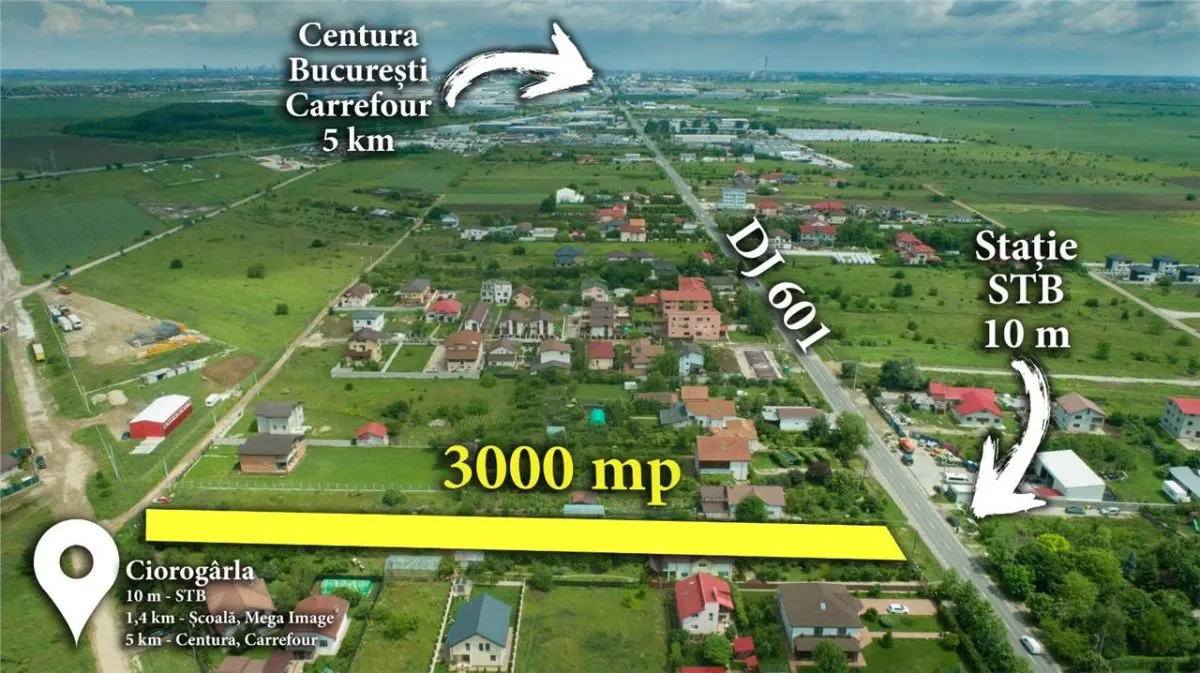 Terreno 3,000 m² con Servicios Completos, a 10 Minutos de Bucarest - foto 2