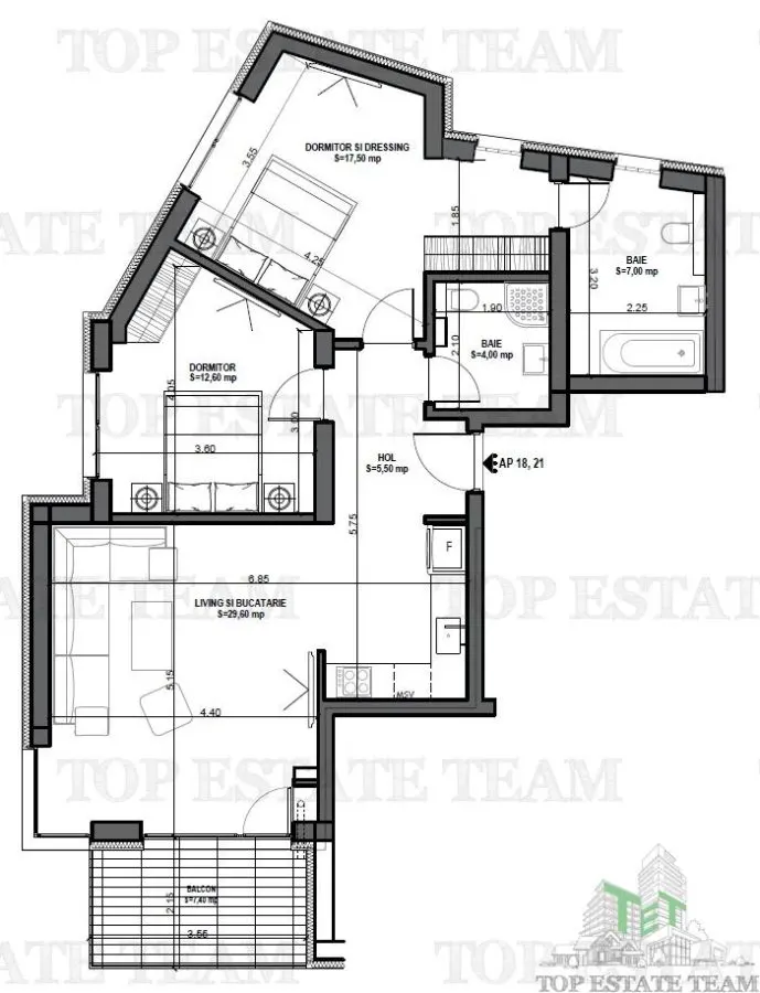 3-Bedroom Apartment in New Building, Mosilor District - foto 1