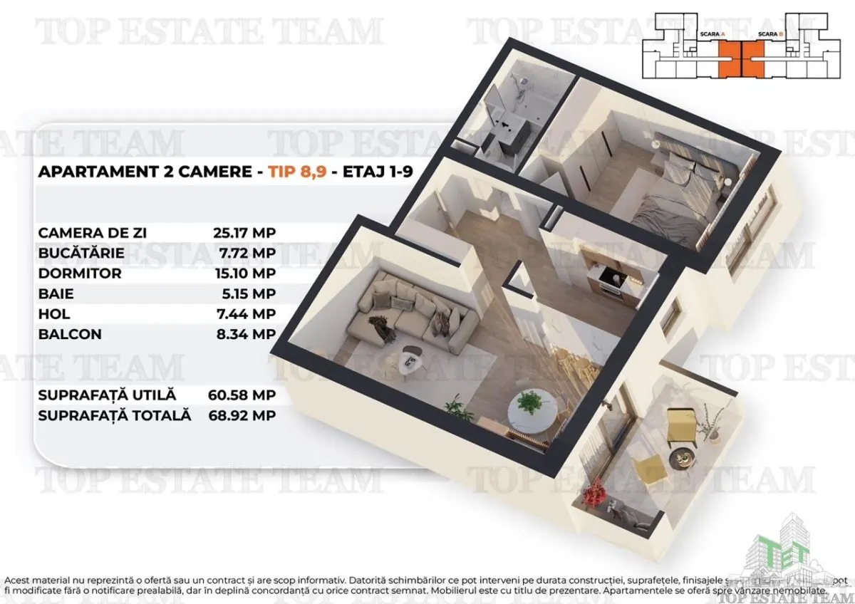 Appartement 2 Chambres dans Immeuble Neuf Moderne, 61 m² Utiles + Balcon, à 15 Minutes du Palais du Parlement - foto 7