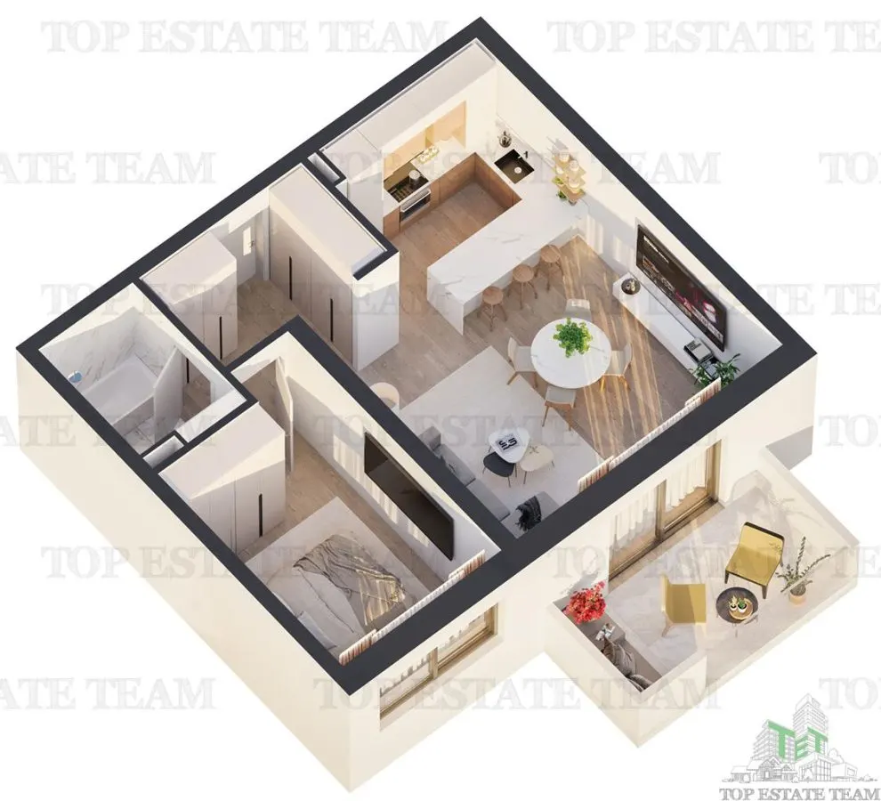 Appartement 2 Chambres, Immeuble Neuf, Zone Antiaeriana - foto 4
