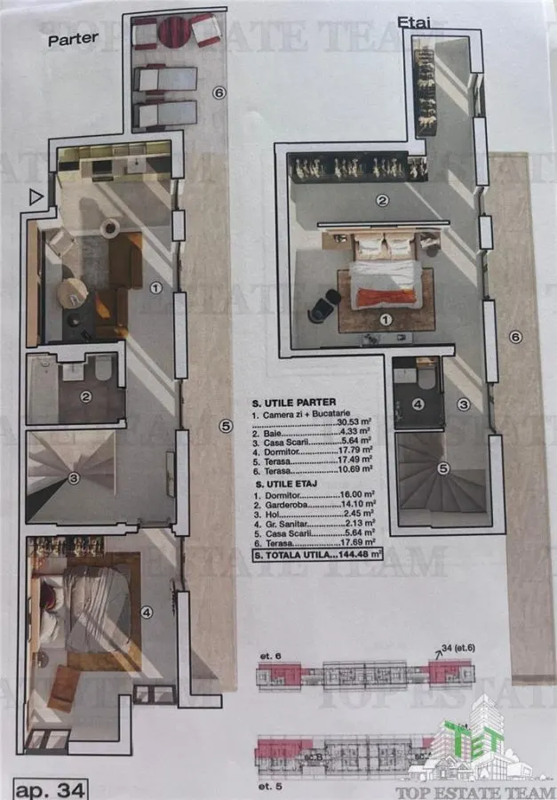 Modern 3-Bedroom Penthouse with Underfloor Heating & Covered Parking, Bragadiru - foto 6