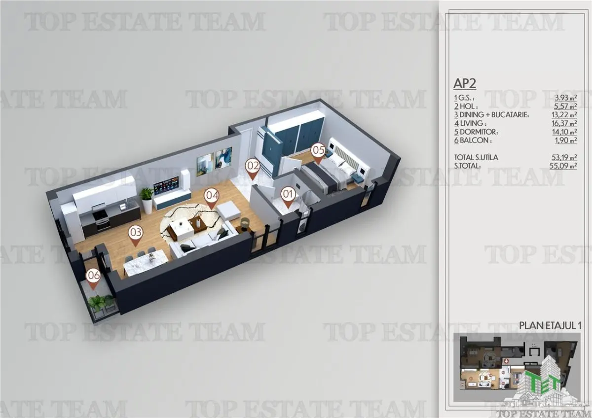 Appartement 2 Chambres Type Studio, Immeuble Neuf Adjacent au Métro Obor - foto 1