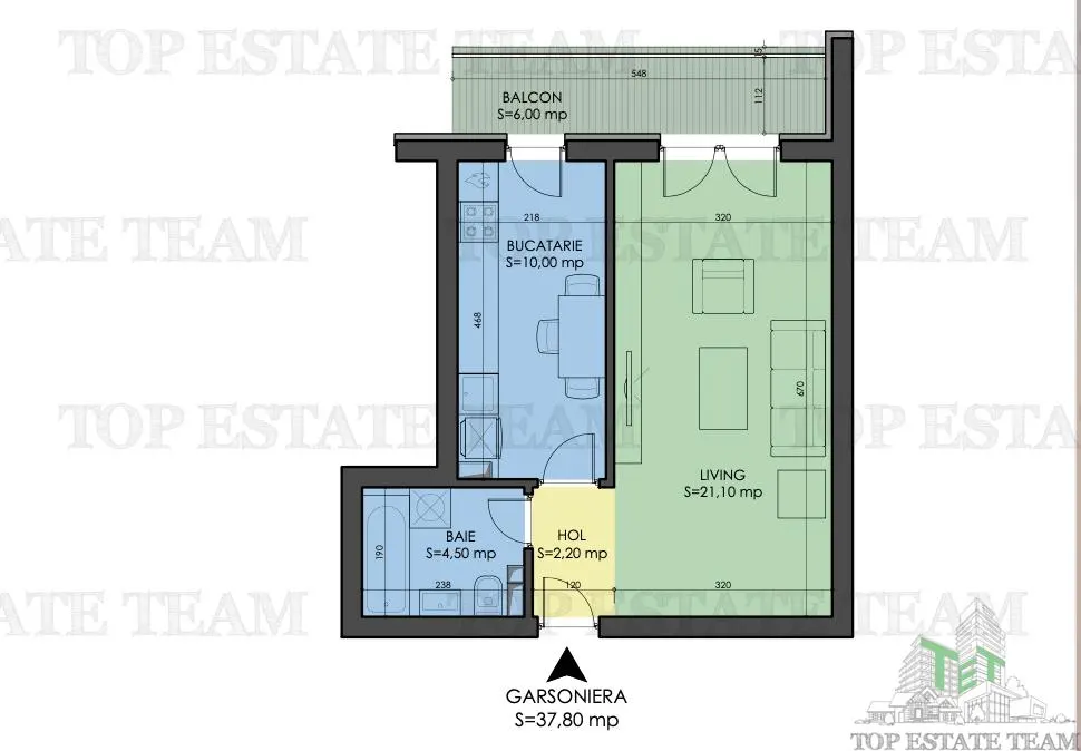 Studio with Separate Kitchen and Balcony, Prelungirea Ghencea, Bucuresti - foto 2