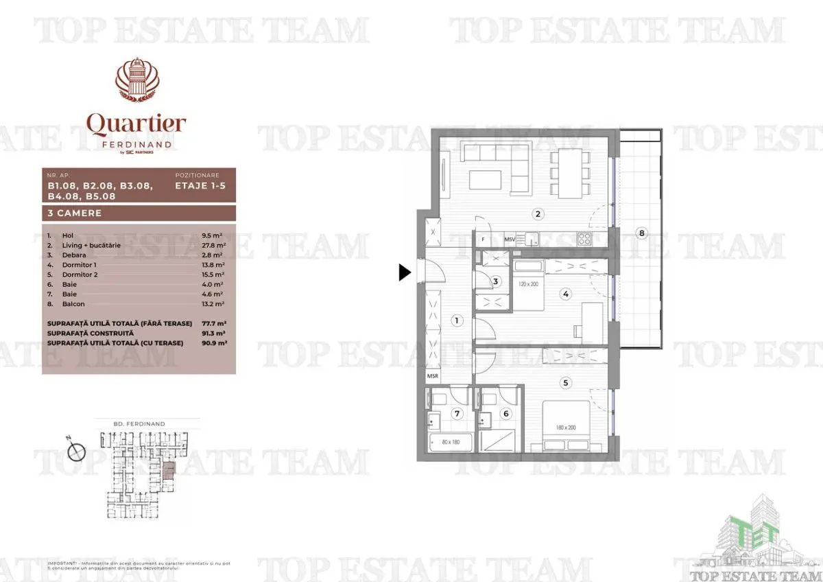 Appartement Trois Pièces, Bd Ferdinand - foto 2