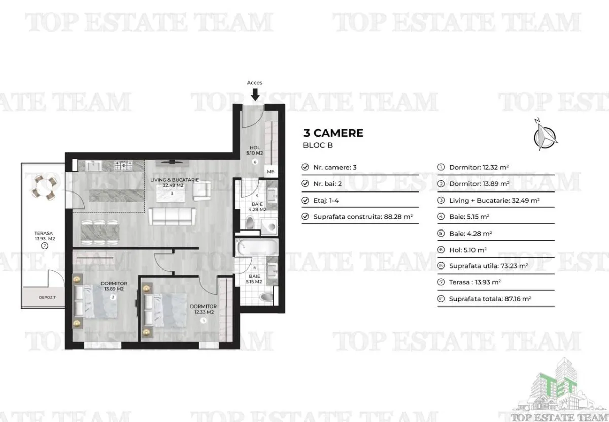 Appartement Trois Chambres à Vendre à Doamna Ghica - foto 8