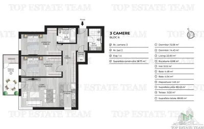 Appartement 3 Chambres à Vendre à Doamna Ghica - foto 8