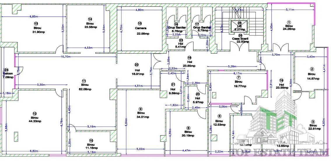 3,000 sqm Office Building for Sale in Pipera - foto 13