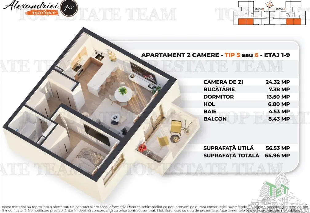 Apartment with 2 bedrooms for sale 56.93 sqm in Bucuresti, Rahova area - foto 12