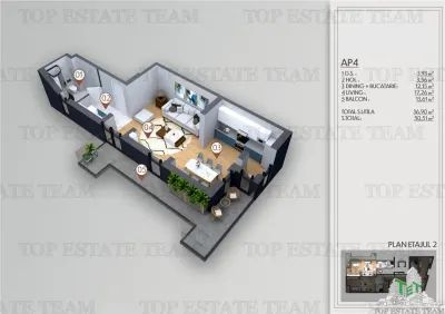 Apartment with 2 bedrooms for sale 53 sqm in Bucuresti, Obor area - Bucuresti