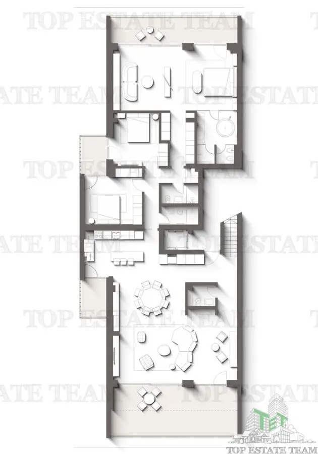 Penthouse spectaculos cu vedere frontala la mare si padure 4 camere | terasa privata 163 mp | lux exclusivist, Olimp, Constanta - TVA inclus in pret - foto 3
