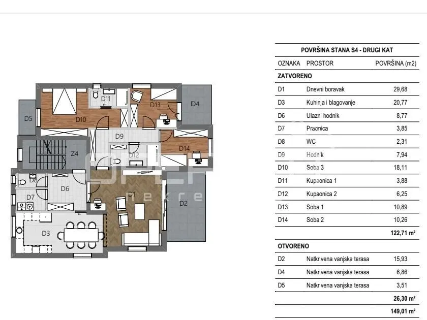 Penthouse à Vendre à Šibenik, Croatie – 3 Chambres, 138.36 m² - foto 2