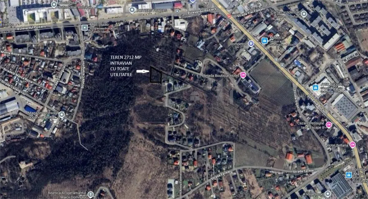 Bucium Aleea Fermei – Terrain 2,712 m², Vues Panoramiques, PUZ Approuvé - foto 1