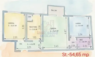 Appartement Lumineux de 3 Pièces avec Vue Remarquable à Tătărași - foto 15
