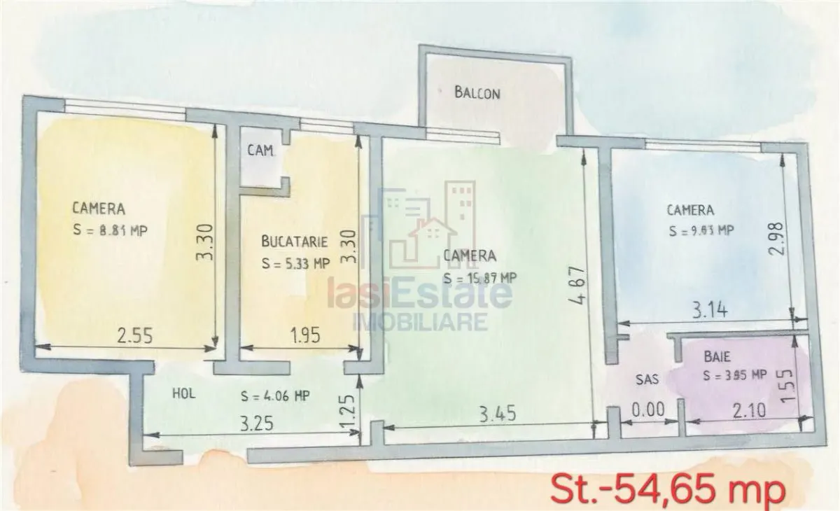 Appartement Lumineux de 3 Pièces avec Vue Remarquable à Tătărași - foto 15