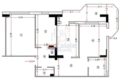 Appartement 3 Chambres, 78 m², Agencement Dégagé, 2 Salles d'Eau – Păcurari - foto 8