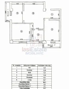 Spacieux Appartement 3 Chambres à Vendre dans le Complexe Iris, Valea Lupului - foto 12
