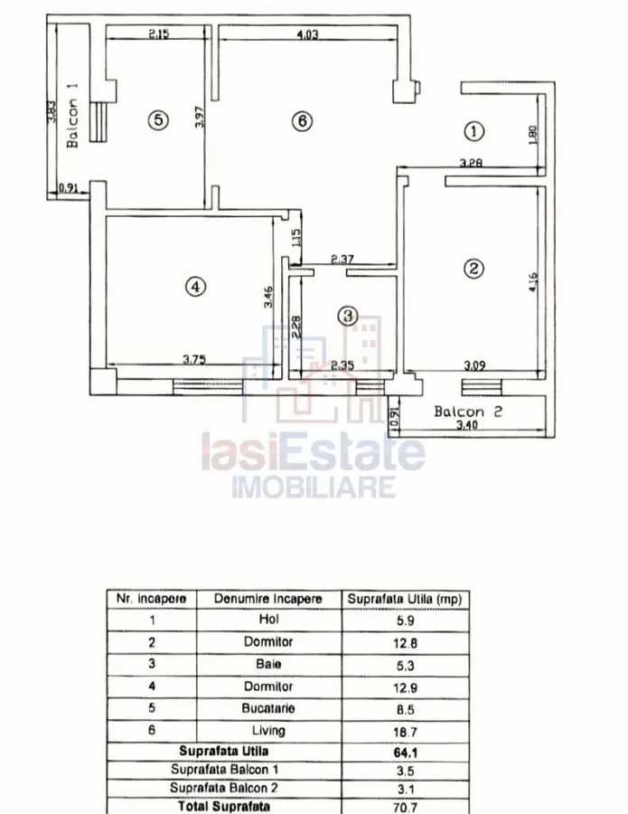 Spacieux Appartement 3 Chambres à Vendre dans le Complexe Iris, Valea Lupului - foto 12