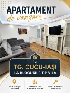 Appartement 2 Chambres Distribution Séparée, Tg. Cucu–Palais de Justice, Rénové et Meublé - Iasi