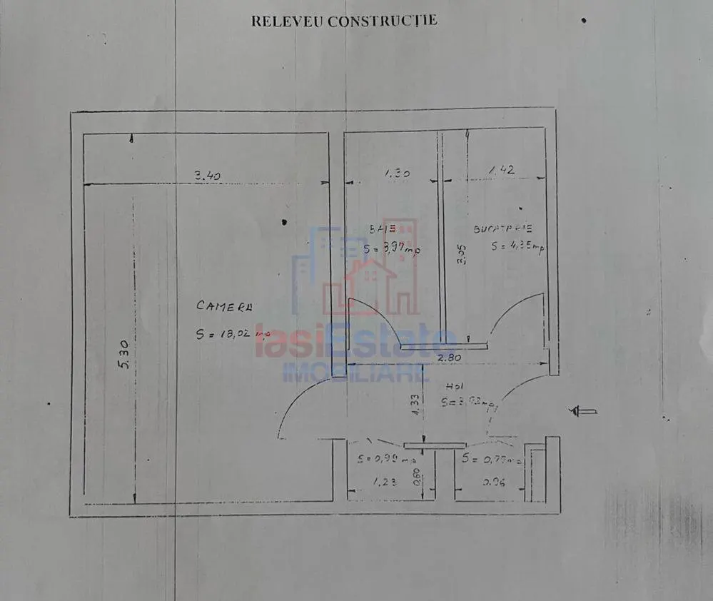 Appartement 1 Chambre avec Distribution Dégagée à Vendre à Alexandru cel Bun | 32 m² | Chauffage Individuel - foto 7