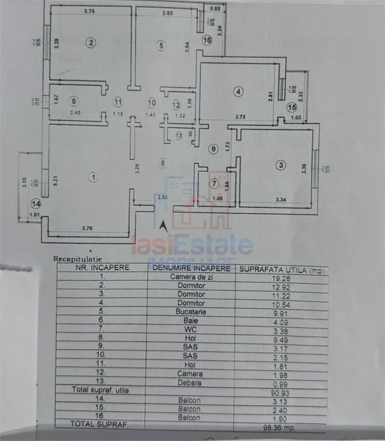 Appartement Quatre Pièces, Zone Zimbru-Țigarete, Iași - foto 1