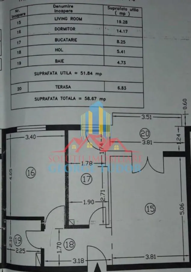 Appartement deux chambres à vendre, Militari Residence, plan divisé - foto 8