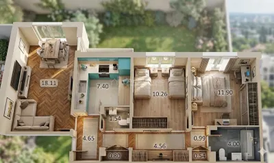 Appartement 3 Chambres, Rez-de-Chaussée, Immeuble Rénové - foto 17