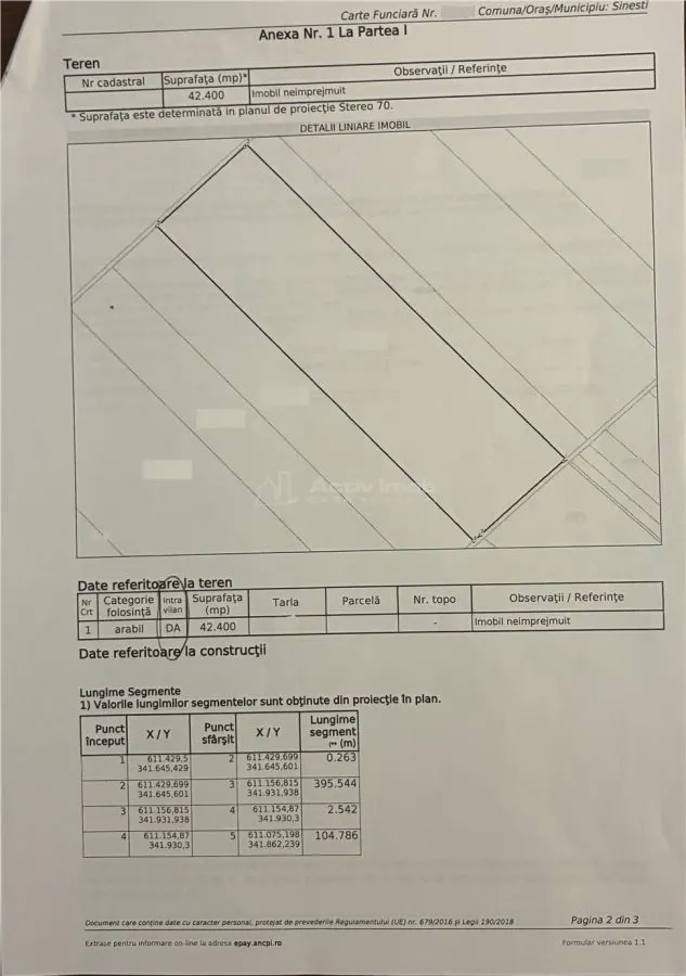Cartera de 3 Parcelas Intravilanas, Sinești – 12 €/m² - foto 2