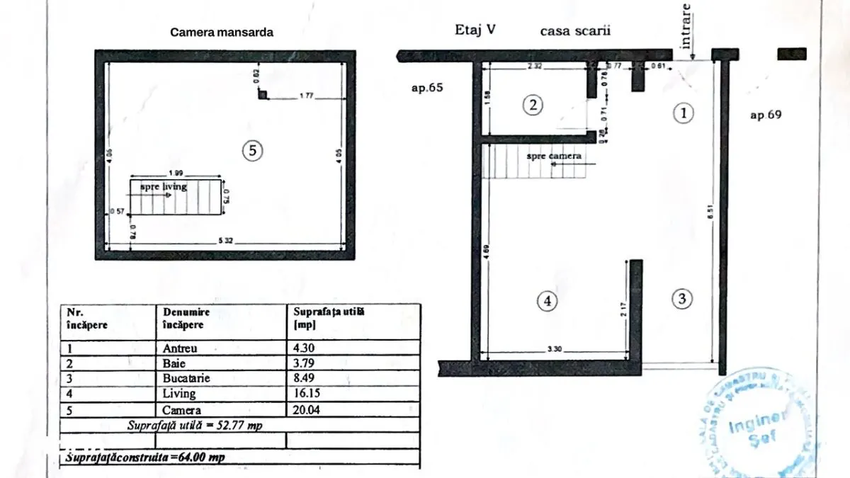 Appartement Moderne sur 2 Niveaux 53 m² – Entièrement Meublé, Nufărul - foto 14