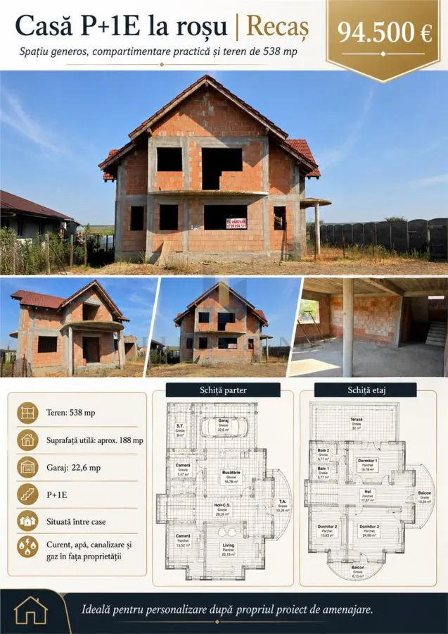 Maison Rez-de-chaussée et Premier Étage en Brut, Recaş - foto 1