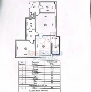 Appartement 3 Pièces Rénové, 61 m², 8e Étage – Splai Bahlui - Iasi