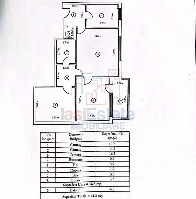 Appartement 3 Pièces Rénové, 61 m², 8e Étage – Splai Bahlui - foto 1