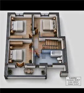Vişan–Bărnova 独立式住宅 P+1 出售 享有壮观景观 - foto 7
