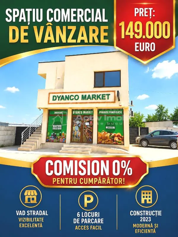 Local Commercial à Vendre, Clinceni – 149.000 EUR, TVA Comprise – Investissement à Rendement Immédiat - foto 1
