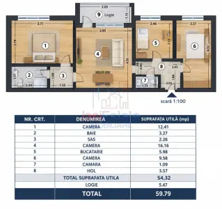 Appartement 3 Pièces à Copou, Zone Codrescu, Iași - Iasi