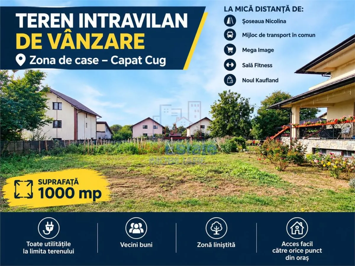 Land for sale 1000 sqm in Iasi, Cug area - foto 1