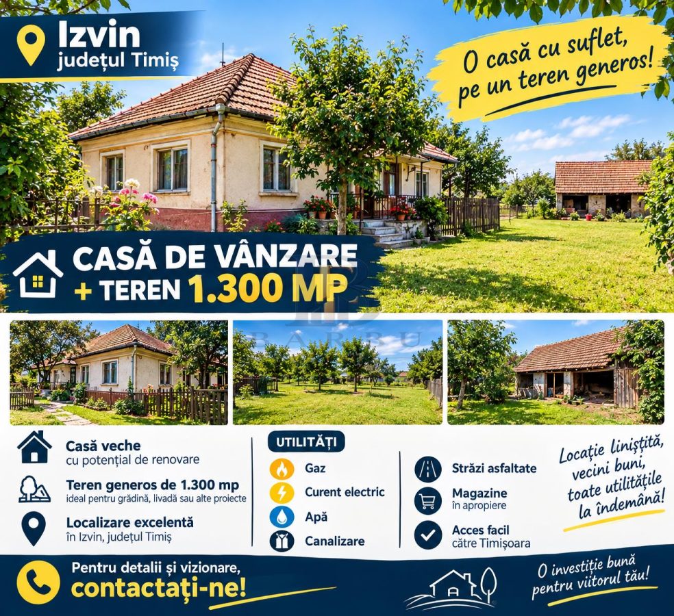 Casa veche, teren 1300mp, 2 fronturi, strazi asfaltate - foto 5