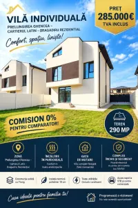 Vanzare - Casa Individuala - Vila P+1+M - Prelungirea Ghencea - Cartierul Latin - 285000E TVA INCLUS - Comision 0 ! - Bucuresti