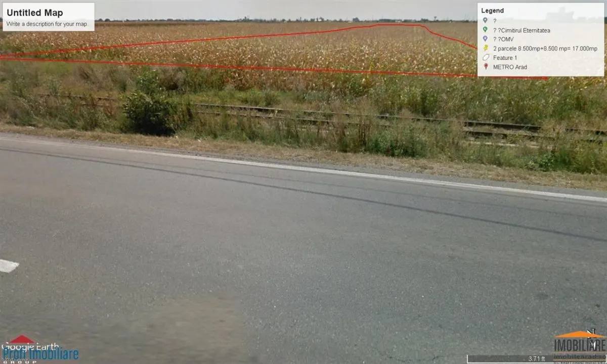Teren intravilan 2 parcele de 8500 mp front la centura Aradului linga Metro - foto 2