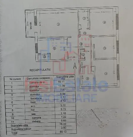 Apartament cu 4 camere, decomandat, 85 mp, de vanzare in Frumoasa - foto 8