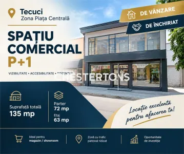 Local Comercial en Alquiler, 135 m² – Tecuci, Plaza Central - Tecuci
