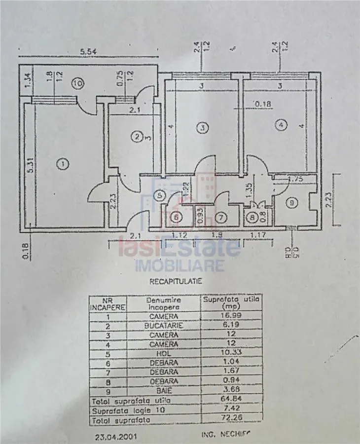 Apartament 3 camere decomandat zona Podu Ros - Centrala proprie - foto 1