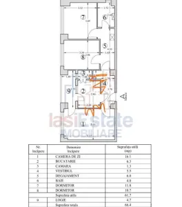 Apartment with 3 bedrooms for sale 67 sqm in Iasi, Central area - Iasi
