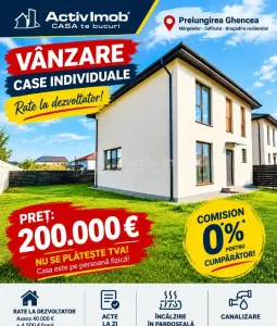 Vanzare - Casa individuala-Prelungirea Ghencea-Margelelor - 200000E - dormitor pe parter - Posibilitate rate la dezvoltator - Comision 0 ! - Bragadiru